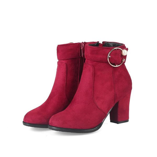 

женские сапоги замши кормового с высокими каблуками моды сапог, Black