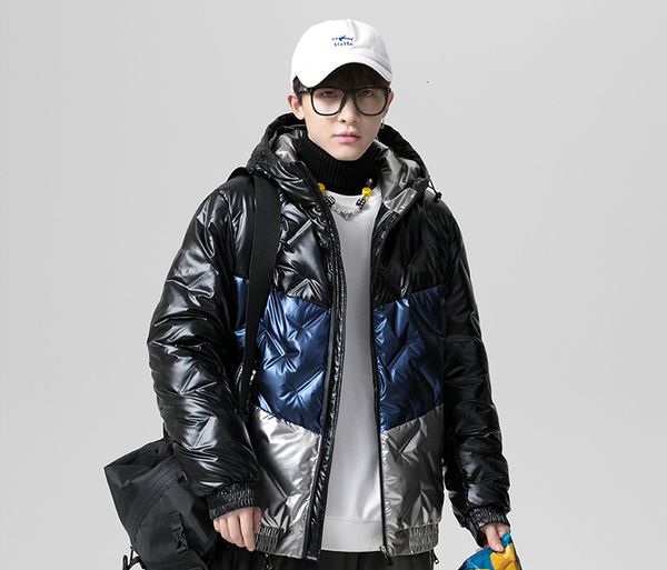 

mens winter overcoat new korean stylish down jacket daily men's warm loose jacket green blue size l  xxl 3xl 4xl high outwear, Black