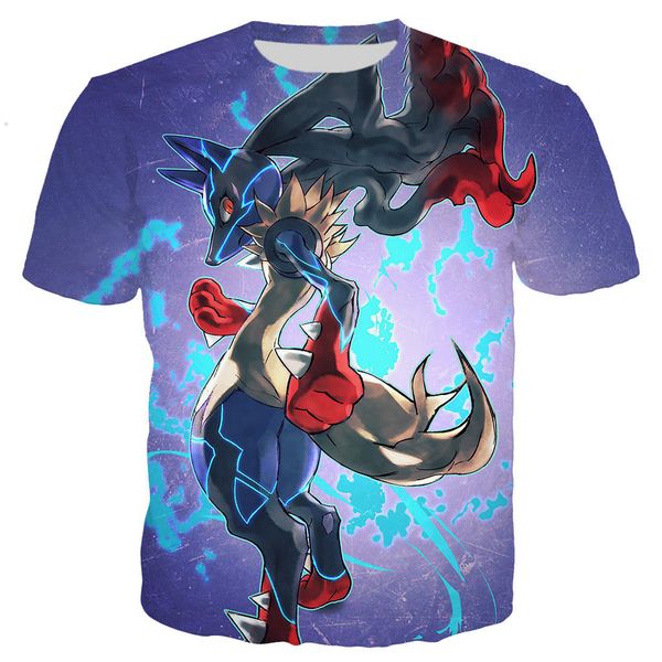 

new cool anime lucario 3d print shirts horror hippie funny men clothing