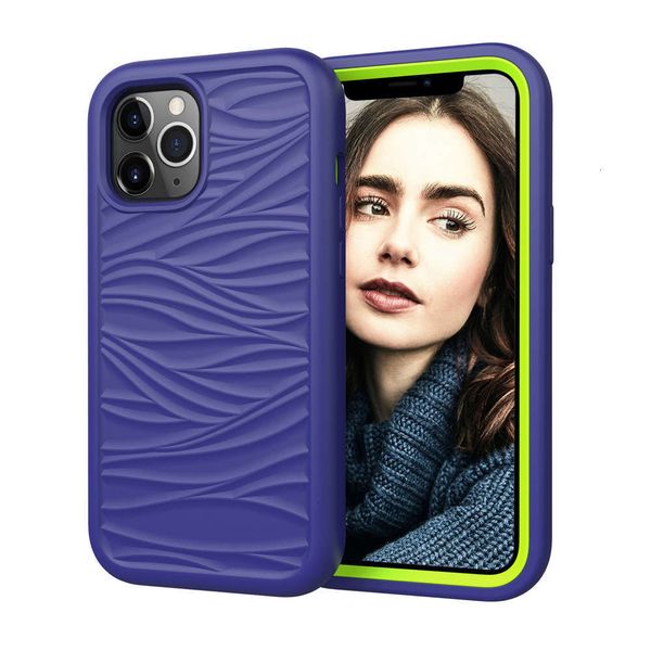 

bgrfit is suitable for vip 12 mobile phone case with wavy pattern and anti-skid 12 promax anti falling silicone three in oneswza