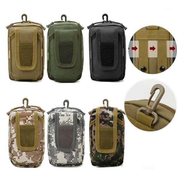 Bolsas ao ar livre cintura Molle System Bolsa Tática Fanny Mobile Pouch Fishing Hunting Army Camping Caminhando XA181A1