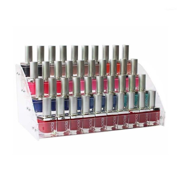 

4 layers clear acrylic nail polish lipstick cosmetic varnish holder display stand case wall storage makeup orgranize rack/box1