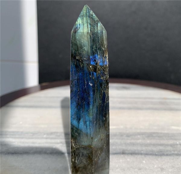 

natural labradorite stone wand blue moon stone crystal point crystal wand rock healing crystal gift polished wmtobd mywjqq