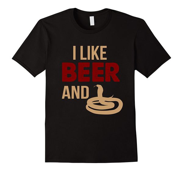 

sport 2019 new summer tee shirt i like beer and snakes t-shirt funny reptile gift tee cool t-shirt