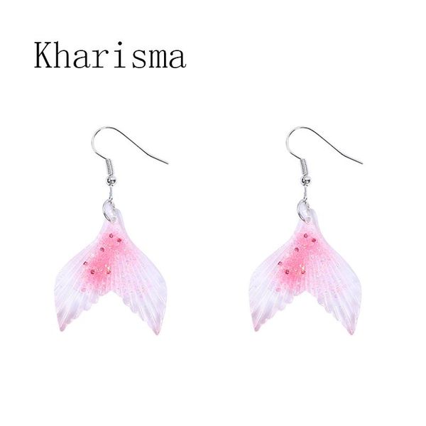 

dangle & chandelier kharisma arrival women shiny fish tail pendant earrings girls art pairing glamour jewelry beautiful accessories, Silver