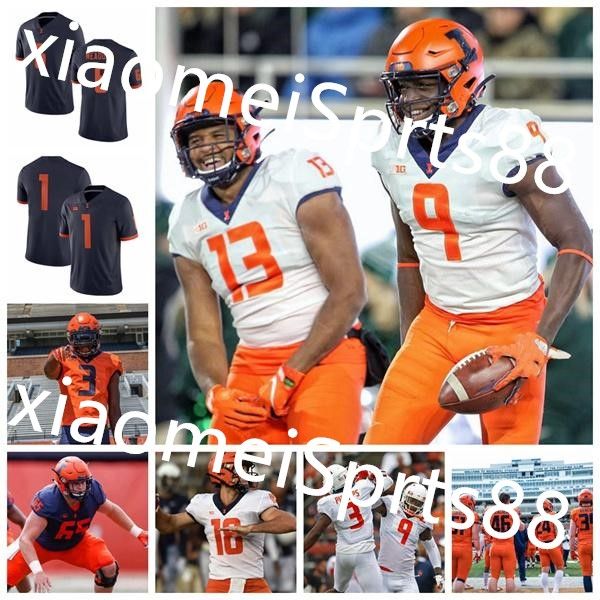 

ncaa illinois fighting illini jerseys 8 mj rivers ii jersey dick butkus marquez beason milo eifler college football jerseys custom stitched, Black