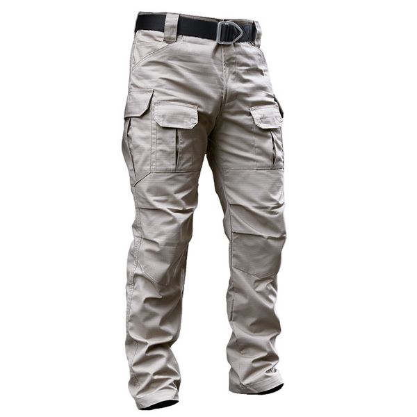 

men's tactical pants autumn camouflage military casual combat cargo pants water repellent ripslong trousers plus size 3xl 201109, Black