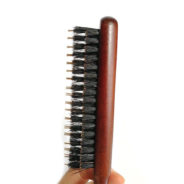 

1pc flat wooden teasing comb back combing hair brush professional nylon bristle material 1pc flat q jllolu, Silver