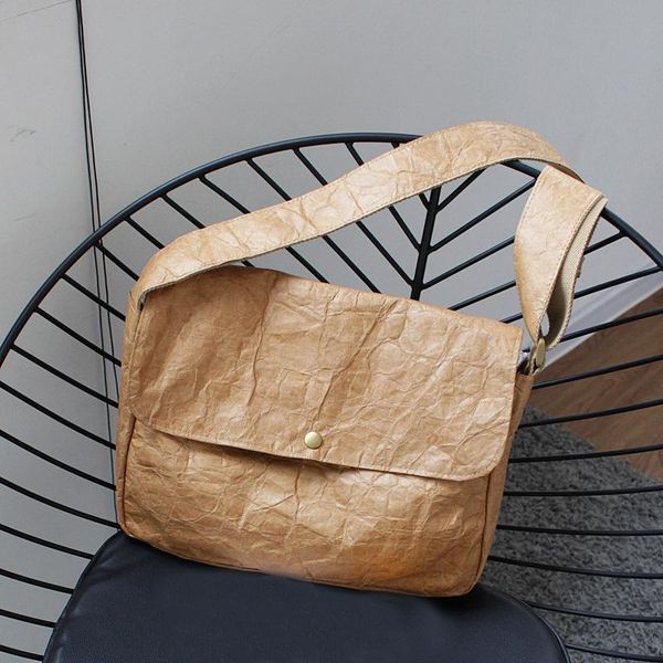 

wrinkle bags designer briefcase women crossbody bag kraft paper vintage messenger bags postman shoulder crossbody bag handbags