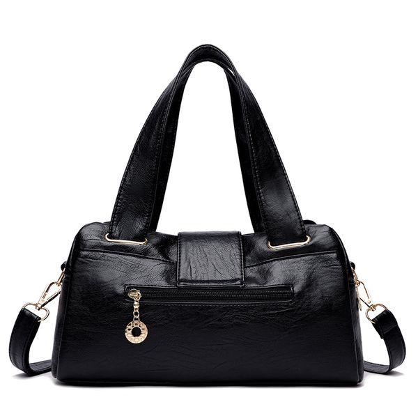 Lazer das Mulheres PU Bolsa de Couro Moda Designer Maduro Grande Capacidade Longa Strip Bolsa De Metal Fivela Decoração Feminina Bolsa De Ombro