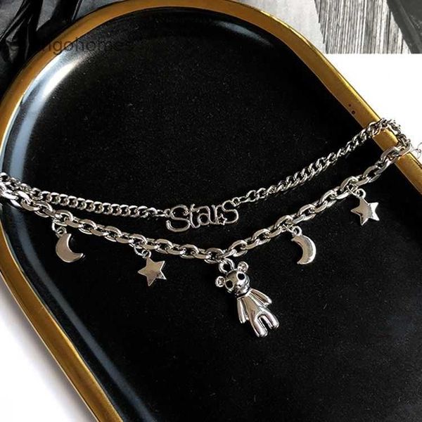 

factorymeaaeaster bear hip bunny couple hop astronaut double bracelet, Silver