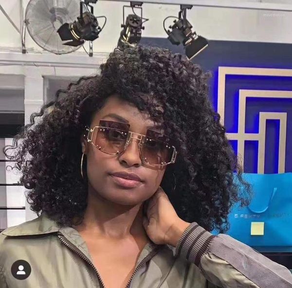 

new rivet square half frame sunglasses european and american oversized fashion sunglasses are selling well1, White;black