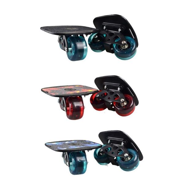 

skateboarding 1 pair portable roller road drift skates anti-skid split skateboard high resilience pu wheels for drifting and exercise