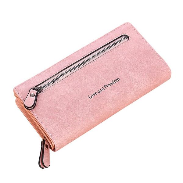 

brand wallet women scrub leather lady purses ladies clutch wallet long female carteira feminina, Red;black
