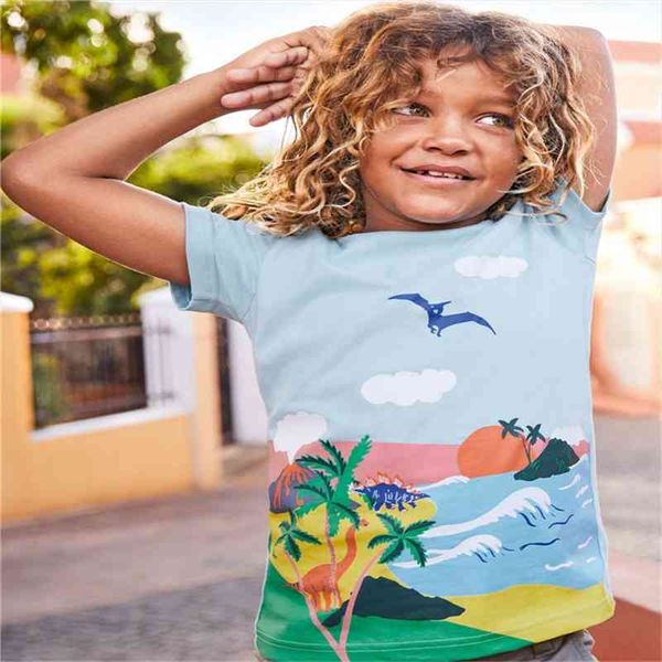 

fashion boys t shirts for summer boys girls clothes animals print selling kids tees shirts, Blue