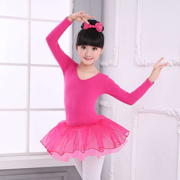 

children's girl's dance ballet princs gauze long sve performance drs rose red organza skirt, Blue