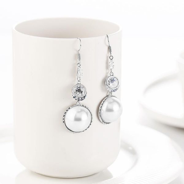 

dangle & chandelier wybu cat's eye opal pendant drop earring for women bling cubic zirconia chain crystal earrings with stones, Silver
