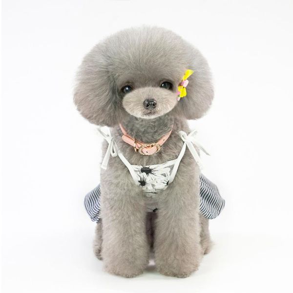 

sunflower dog puppy skirt flower pattern cotton pet clothes dress black xs