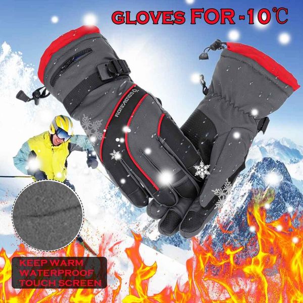

2020 men's ski gloves fleece snowboard gloves snowmobile motorcycle riding winter windproof waterproof snow