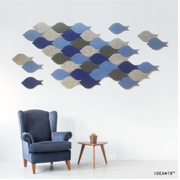 

fish felt 3d three dimensional wall stickers creative nordic environmental protection anti collision modern simple sofa tv background