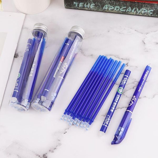 

blue and white porcelain 0.5mm student erasable neutral refill set plus rubber erasable refill boutique creative gift stationery1