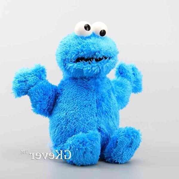 

56sesame street elmo cookie monster with plastic eyes soft plush toy cartoon fluffy stuffed dolls 9"23 cm kids gift