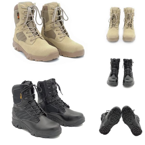 

fashion men cowhide suede delta tactical military boot outdoor high-desert combat boots mens shoes size 39-46, Black