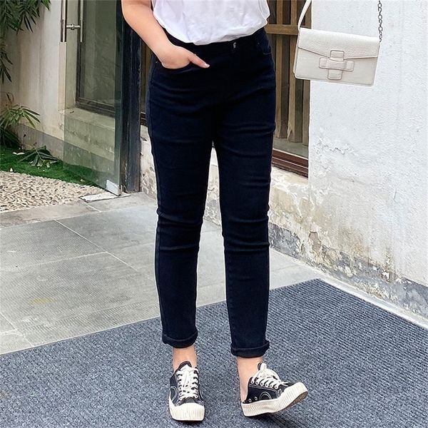 

jeans woman high waist push up denim ladies big plus size 5xl 6xl 7xl 8xl black pencil pants stretch female elastic trousers, Black;green
