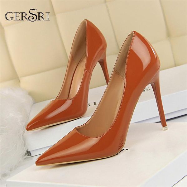

gersri 2021 new female pumps .5cm high heels hollow red pumps women shoes casual office lady stiletto scarpins white shoes, Black