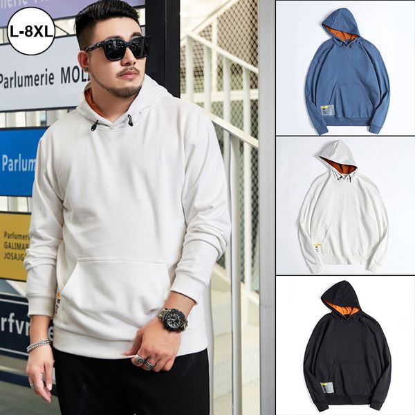 

2021 new autumn spring hooded hoodie of hip hop punk pullover streetwear fashion clothes asian size -5xl 6xl 7xl uzpo, Black