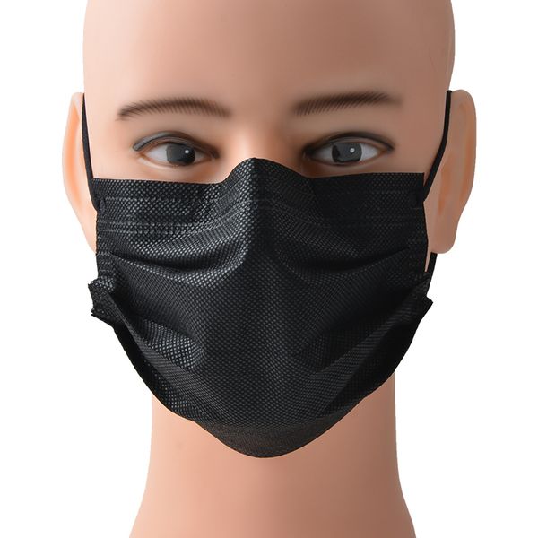 

masker 3ply civilian black disposable masks face