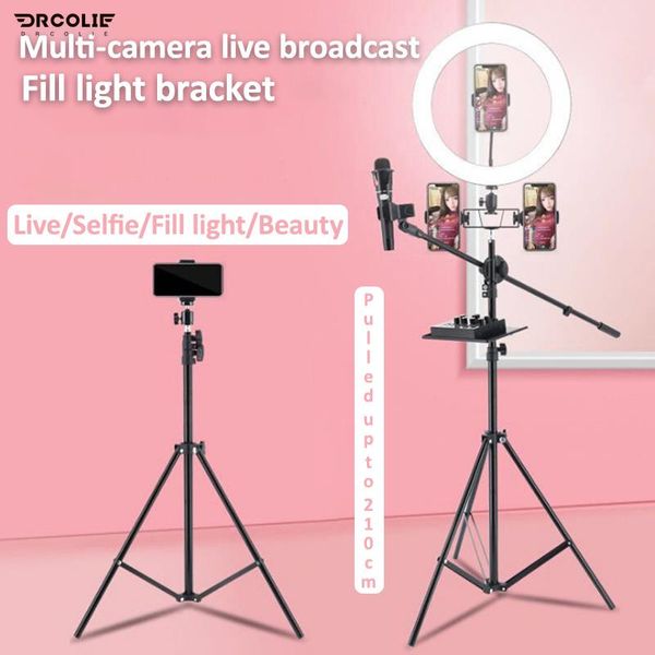 

droclie ring light 10.2 inch 26cm fill light stand anchor live p shooting video tripod mobile phone floor stand