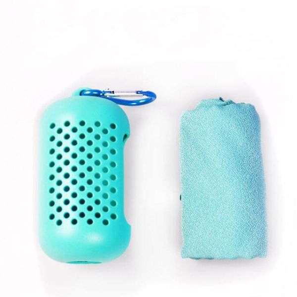 

quick dry towel case camping hiking traveling towel case microfiber compressed mini silicon swimming travel