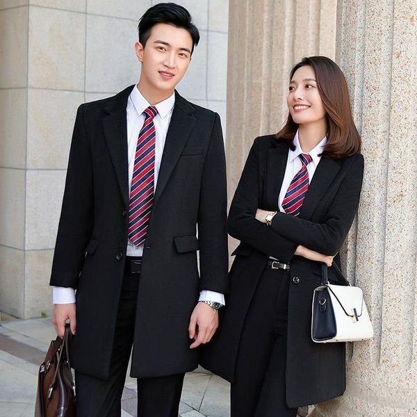

with the style with thick woolen cloth coat sales tooling administrative office work dress business casual cloth coat1, Black