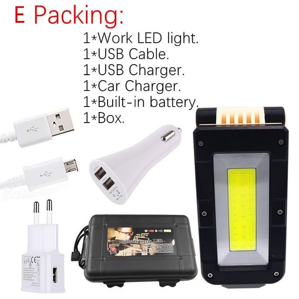 

portable cobxpe led flashlight torch usb rechargeable led red and white light magnet hook work lantern built in battery bbyxne alice_bag