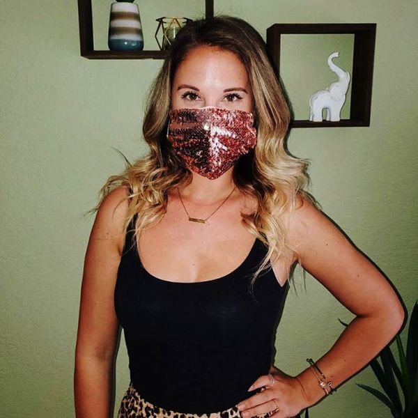 

fashion luxury selling bling face mask double layer summer breathable sunscreen sequins cycling designer masks