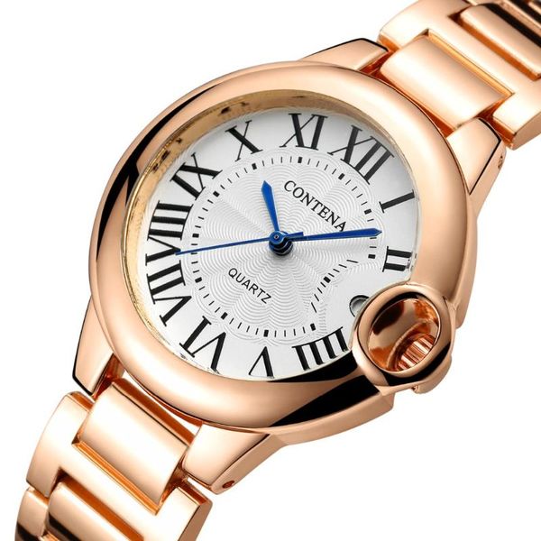

fashion women watches female clock quartz wristwatch fashion ladies wrist gold watch relogio feminino, Slivery;brown