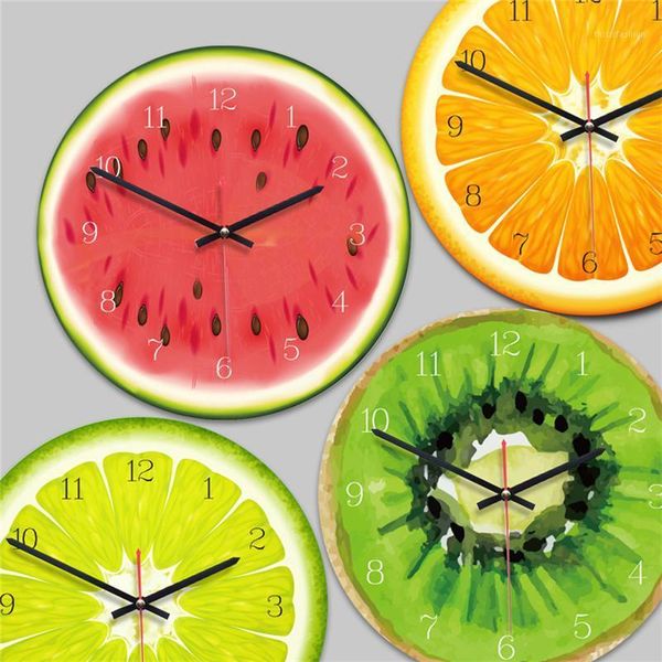 

fresh fruit wall watches home decor hanging kitchen clocks reloj de pared beverage shop decoration special gift summer1