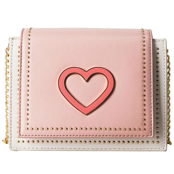 

french r ins wild heart-shaped chain rivet bag new summer messenger bag shoulder tote lady woman