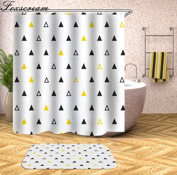

geometric shower curtains bath curtain fabric 3d bathroom shower curtains with hooks waterproof black white curtain or mat