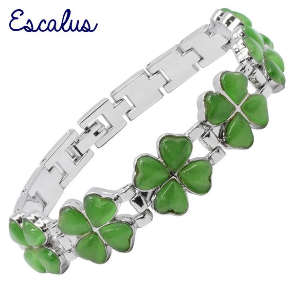 

escalus ladies charming magnetic bracelet beautiful fashion green cateye jewelry 200925, Black