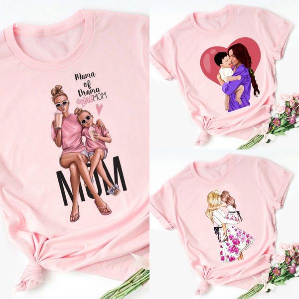 

женская druqw мама мама розовый с коротким рукавом рубашки матери dresst футболка мама супер мама розового платья втулки супер платья матери, White