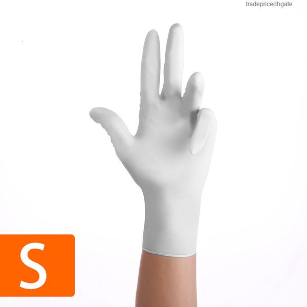 

blue&white nitrile disposable latex textured anti-skid powder food grade gloves, dispenser pack, box of 50 pc. 6505i