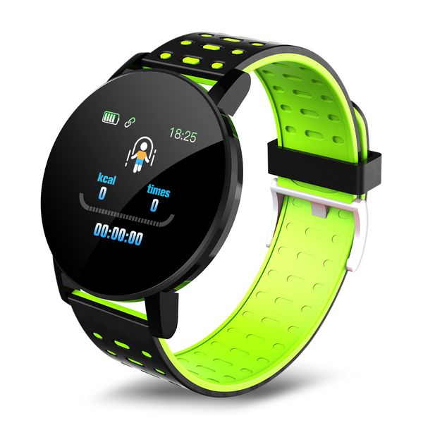 

119 plus blood pressure watch men band sport tracker women smartband smart bracelet for android ios, Slivery;black