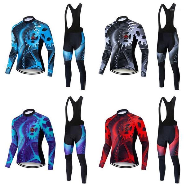 

men road bike bib pants sets cycling jersey bicycle mtb clothing triathlon uniform clothes suits riding equipment kits maillot1, Black;blue