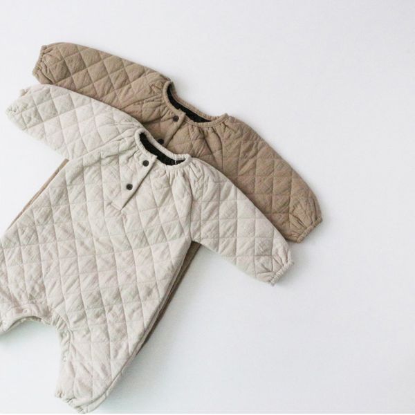 

infant cotton padded clothes boy girl 2020 winter thick warm korea long sleeve jumpsuit, Blue