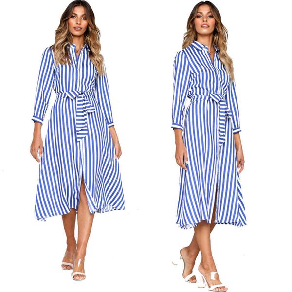 

women's single breasted slim stripe 2020 drs medium length shirt, Black;gray