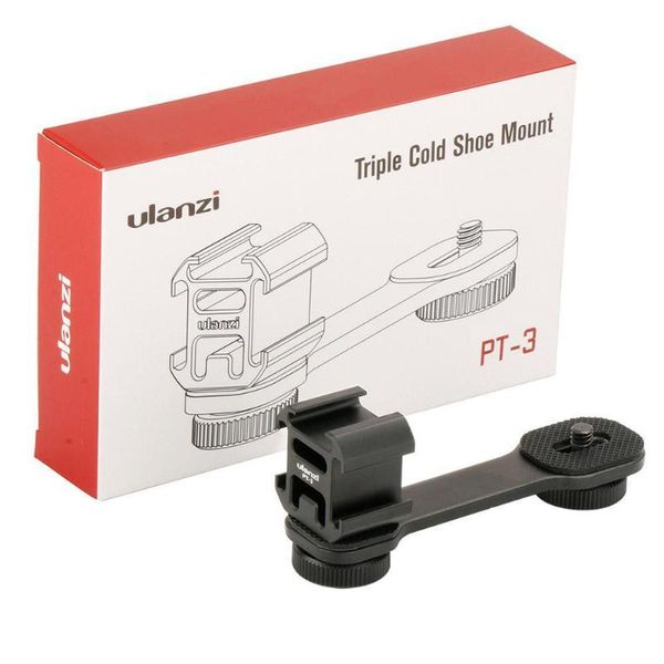 

lighting & studio accessories ulanzi pt-3 triple shoe mount adapter microphone extension bar for zhiyun smooth 4 dji osmo pocket gimbal