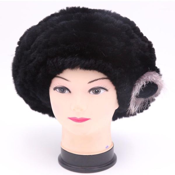 

2020 fashion excellent rex fur hat genuine women winter cap beret hat1, Blue;gray