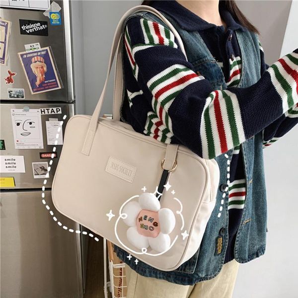 

new real p canvas bag student soft sister uniform bag japanese girl commuter square college wind portable shoulder